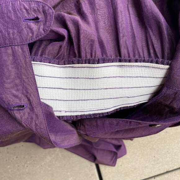 Vintage Shirtdress 80s John Ranta Iridescent Purple Shirt Dress| Size Large - Picture 15 of 16